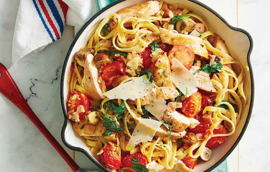 Italian-style chicken with fettucine Italian-style chicken with fettucine