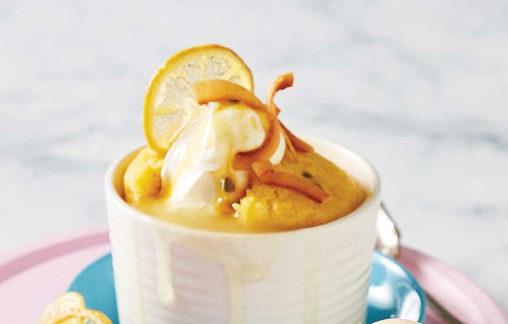 Lemon and passionfruit self-saucing puddings Lemon and passionfruit self-saucing puddings