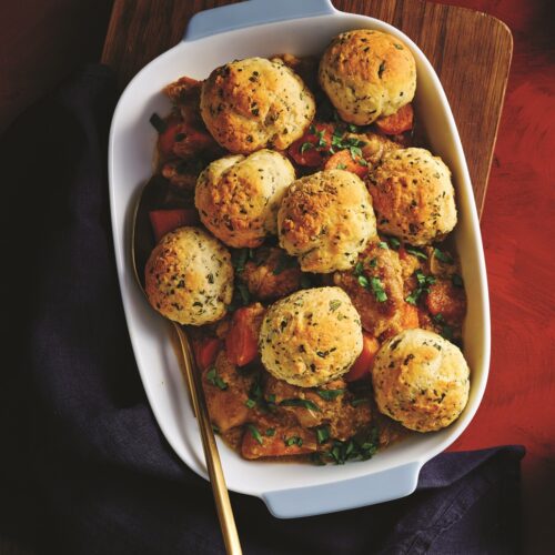 Chicken casserole with tarragon dumplings