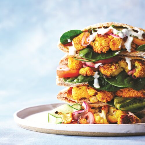 Tikka cauliflower with mint yoghurt