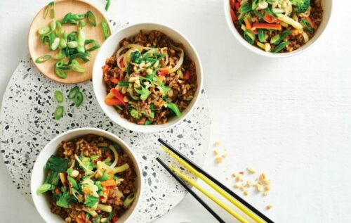 Beef and vegie stir-fry
