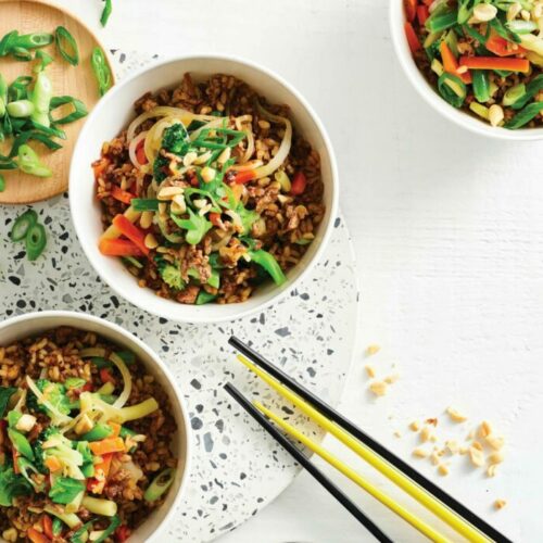 Beef and vegie stir-fry