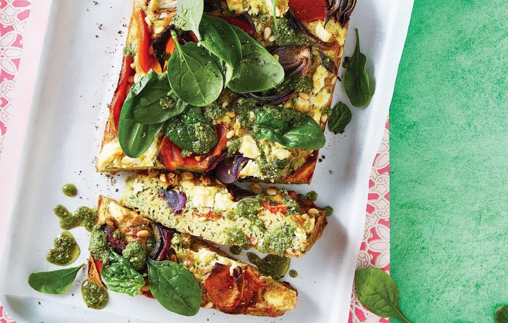 Pumpkin, feta and pine nut zucchini slice Pumpkin, feta & pine nut zucchini slice - featured image