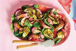 Italian beef, tomato and zucchini salad