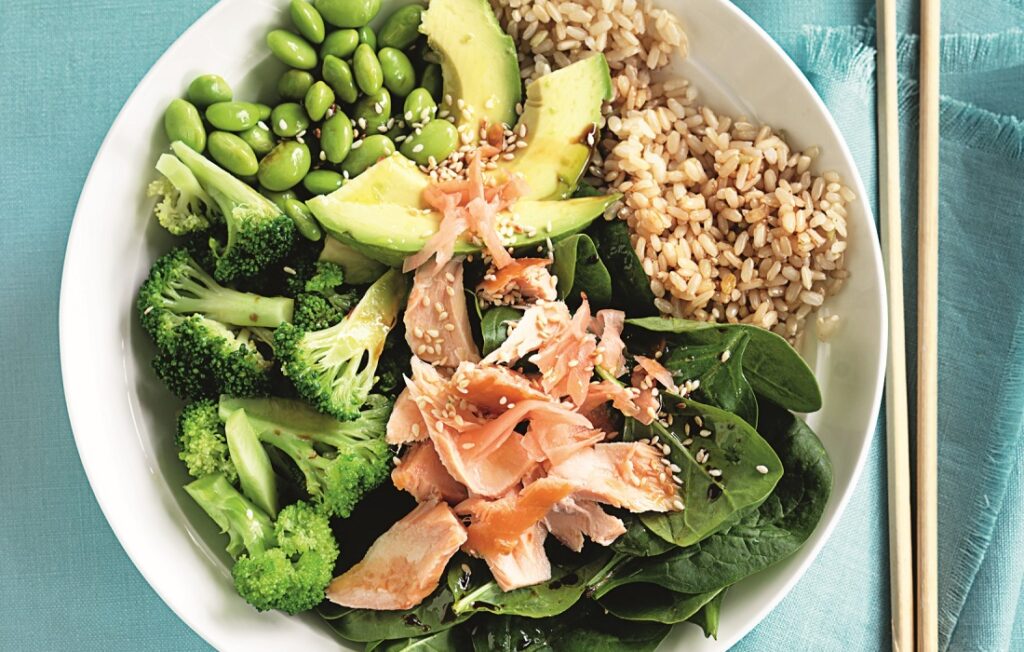 Salmon brown rice bowl Salmon brown rice bowl