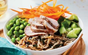 Teriyaki pork noodle bowl