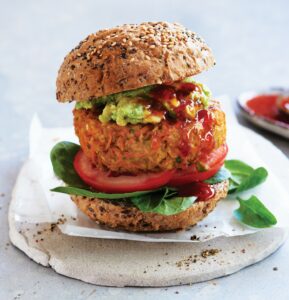 Curried tofu burger