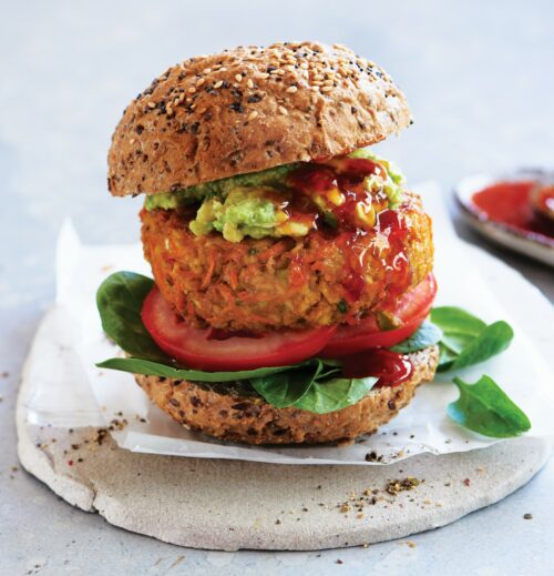 Curried tofu burger