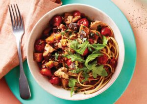 Tuna and eggplant linguine