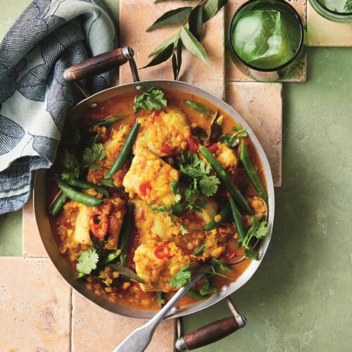 Turmeric fish and coconut curry