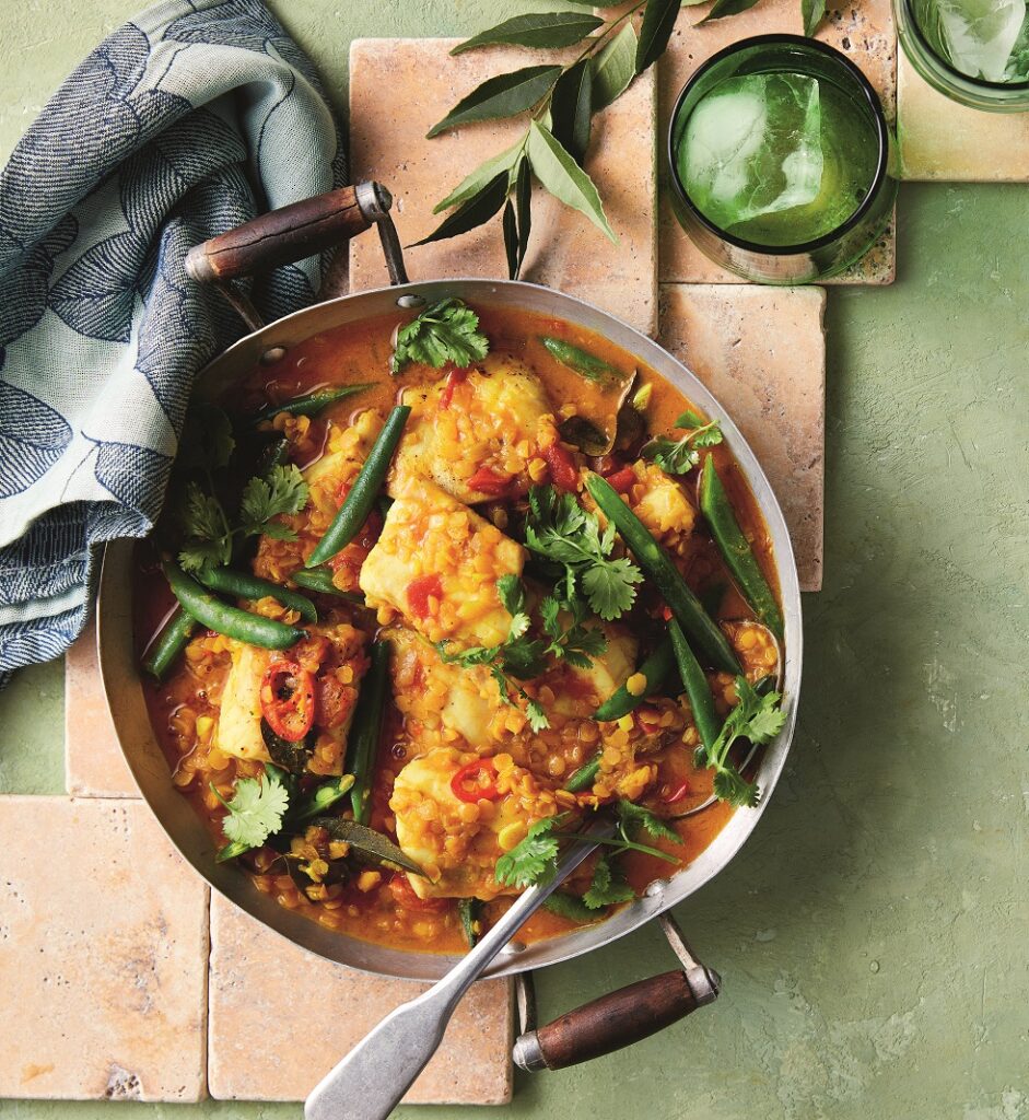 Turmeric fish and coconut curry