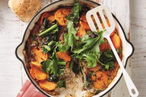Sweet potato and onion Spanish omelette