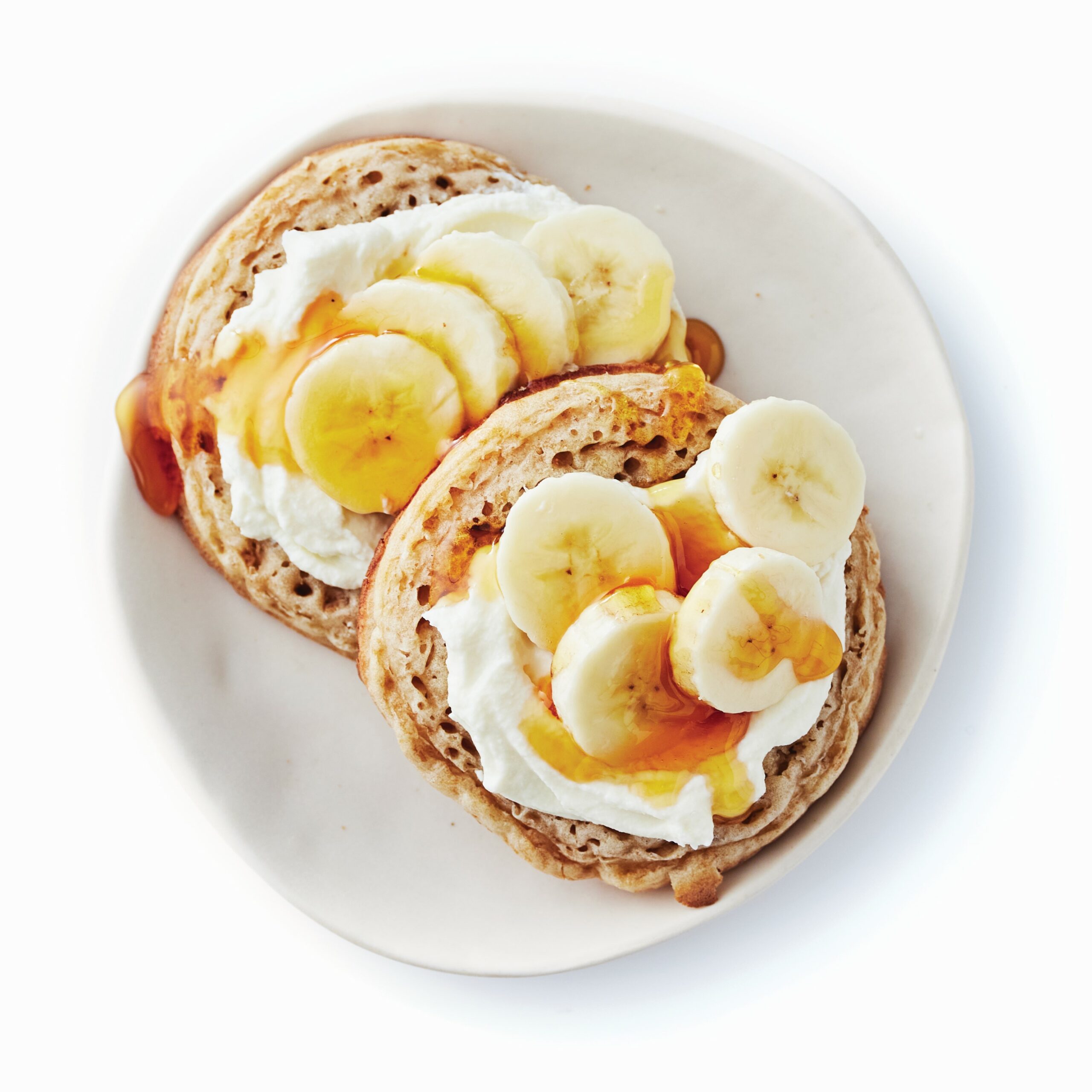 Ricotta and honey crumpets Ricotta and honey crumpets