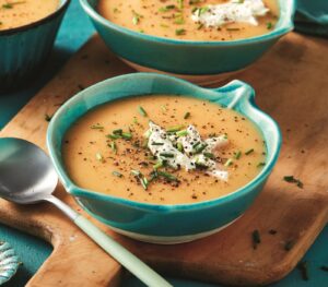 Creamy leek and potato soup