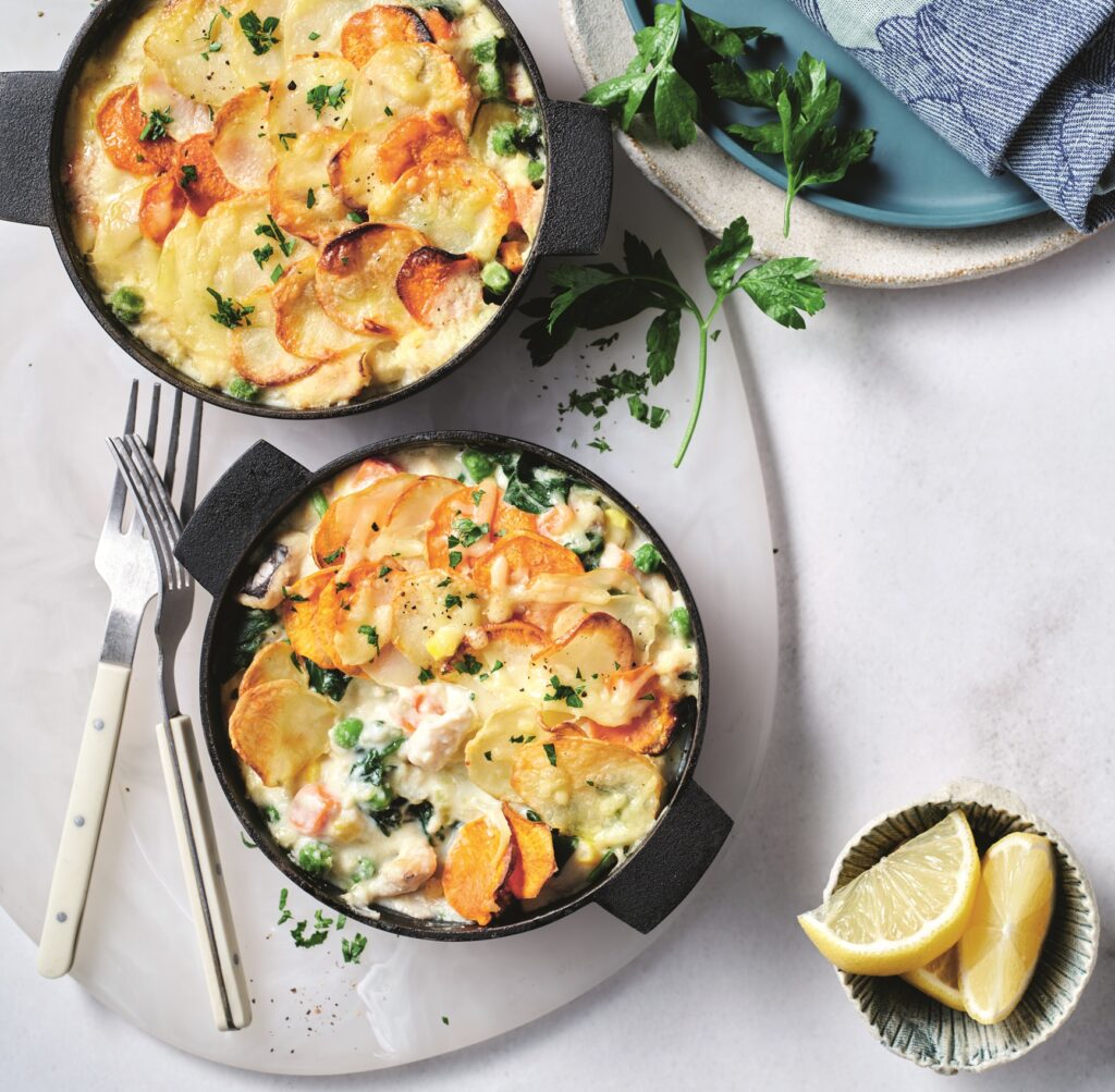 Creamy fish pies Creamy fish pies