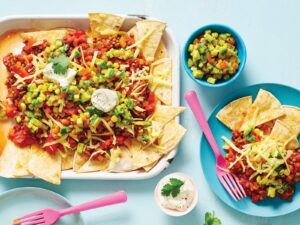 Bean and lentil nachos