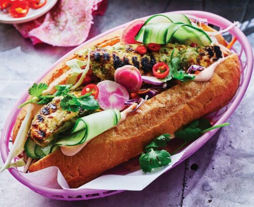 Lemongrass chicken banh mi