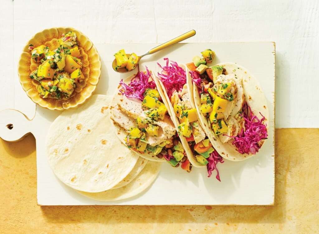 Chicken tacos with mango salsa Chicken tacos with mango salsa