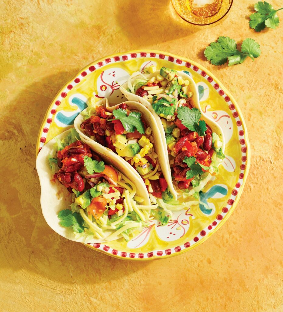 Vegetarian tacos with avocado salsa Vegetarian tacos with avocado salsa