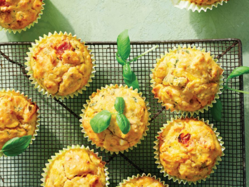 Veg and feta muffins