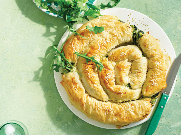 Coiled zucchini and spinach pie Coiled zucchini and spinach pie
