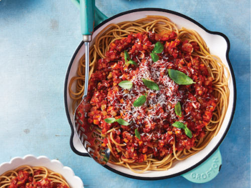 Tomato and lentil spaghetti