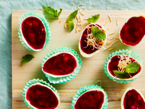 White chocolate raspberry jelly eggs