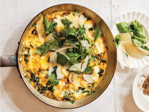 Baked frittata with greens and ricotta