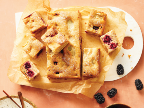 Gluten-free apple and blackberry squares