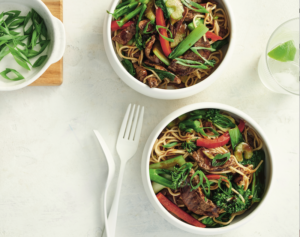 Black bean beef and noodle stir-fry