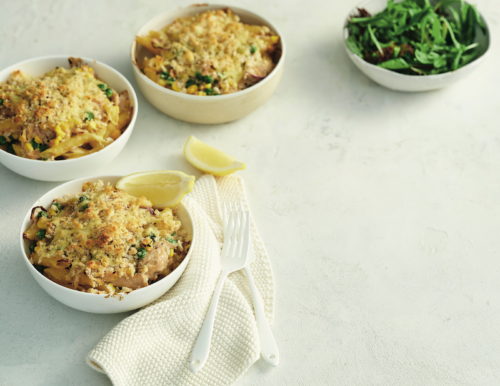 Tuna and sweetcorn pasta bake
