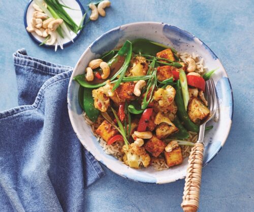 Cauli, capsicum and tofu stir-fry