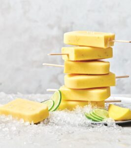 Mango and pineapple popsicles