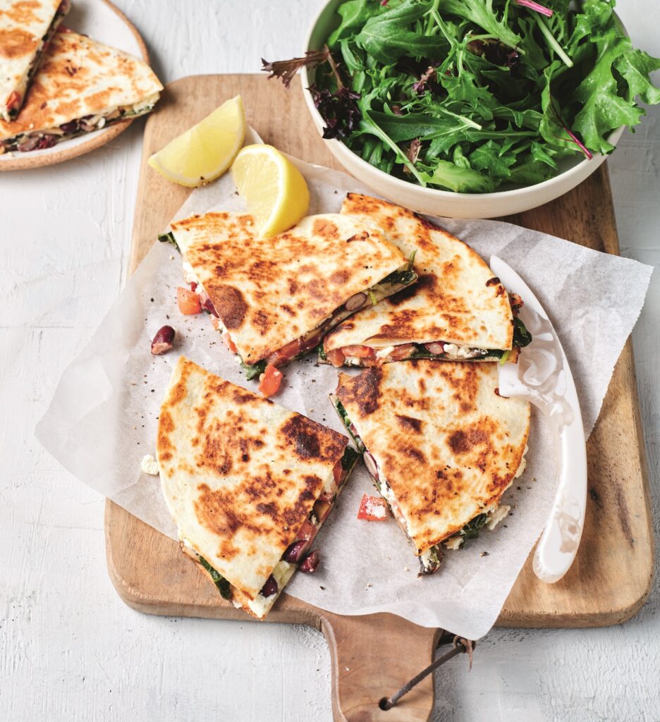 Cheese and spinach quesadillas Cheese and spinach quesadillas