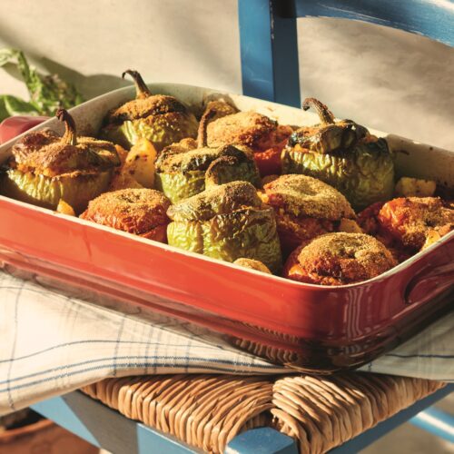 Gemista – stuffed tomatoes and peppers with potatoes