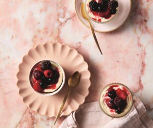 Baked ricotta with fruit
