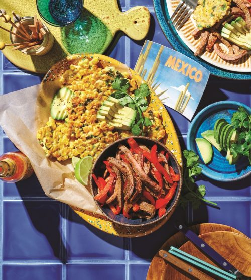 Spicy beef with corn fritters