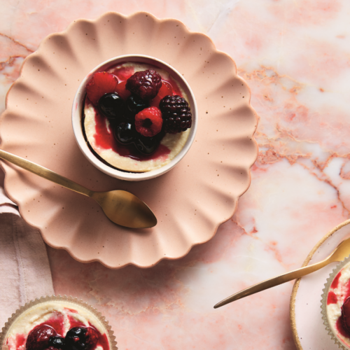 Baked ricotta with strawberries