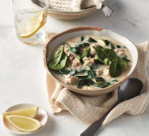 Chicken, zucchini and lemon soup