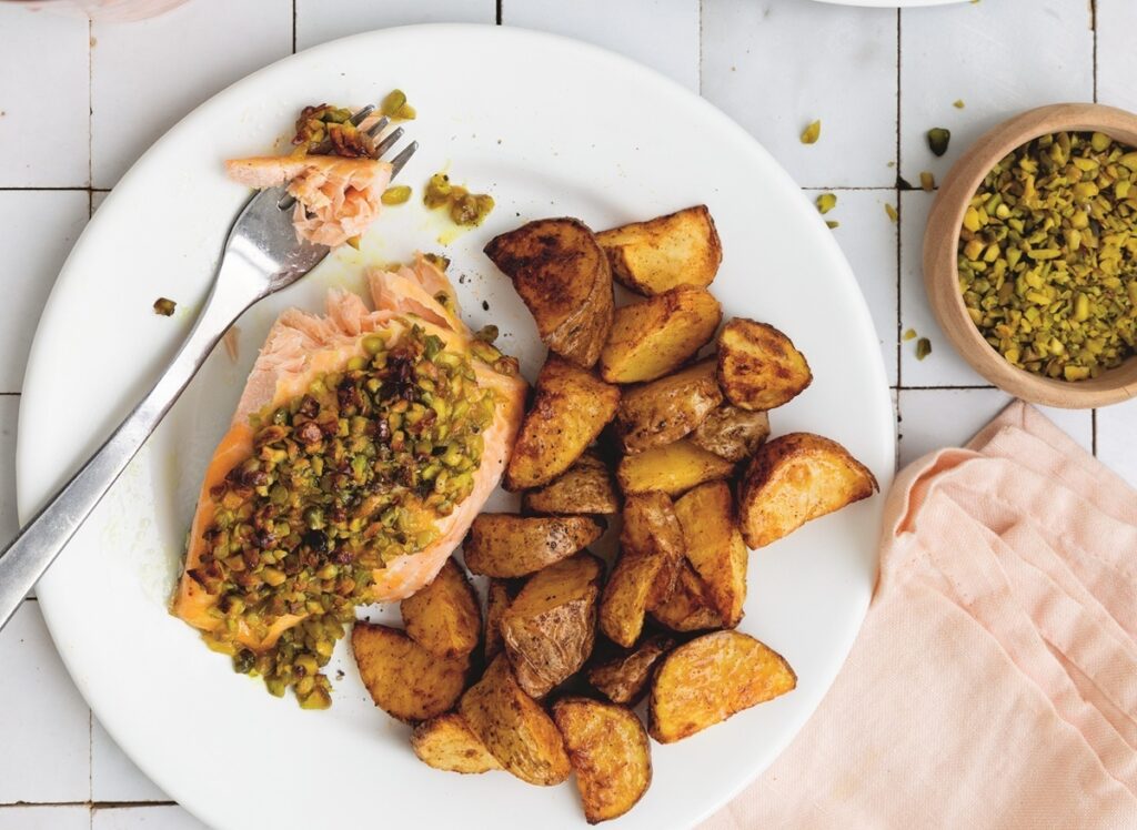 Pistachio-crusted salmon