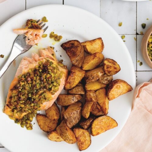 Pistachio-crusted salmon