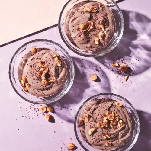 Double choc-hazelnut yoghurt pots