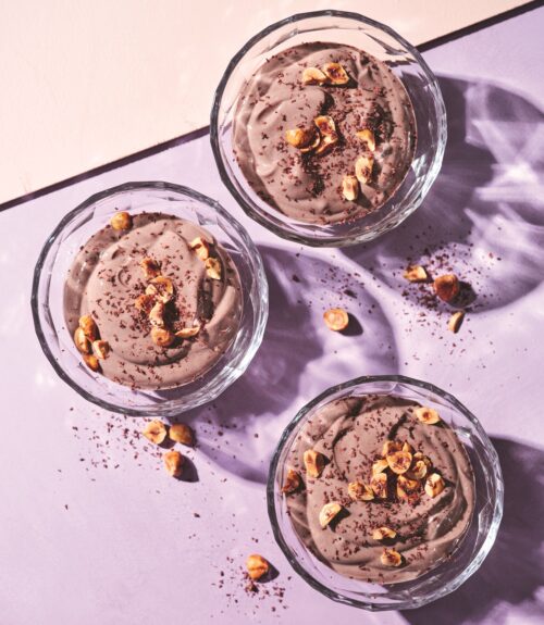 Double choc-hazelnut yoghurt pots
