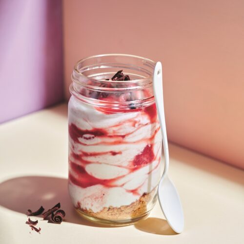 Strawberry cheesecake jars