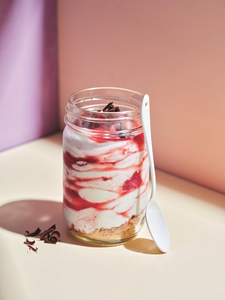 Strawberry cheesecake jars