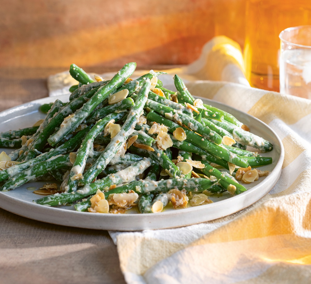 green beans with tahini dressing Charred Green Beans with Miso-Tahini Dressing