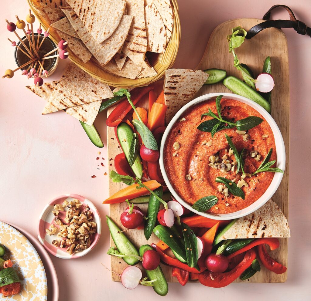 Cottage cheese and roasted red pepper dip