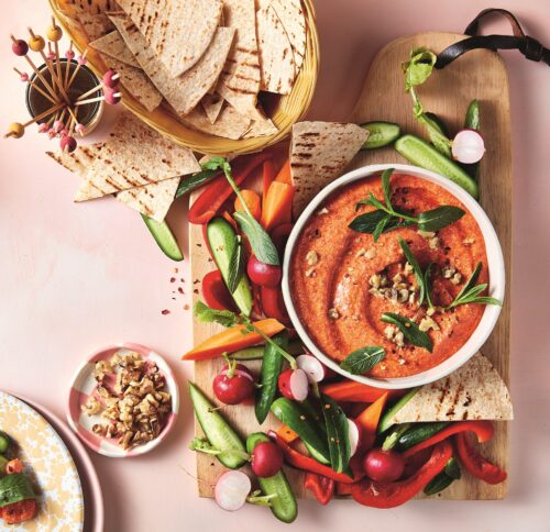 Cottage cheese and roasted red pepper dip