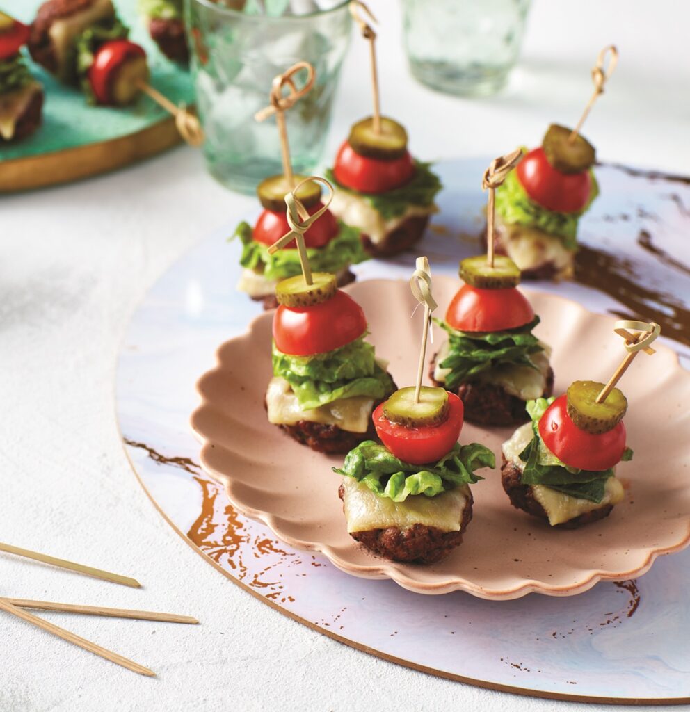 Mini Thai beef burger skewers