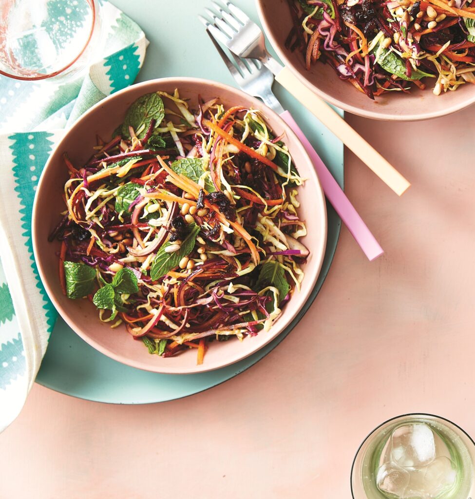 Carrot slaw with turmeric dressing